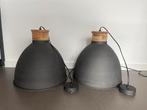 Hanglampen semi-industrieel antraciet, Huis en Inrichting, Lampen | Hanglampen, Ophalen of Verzenden, Zo goed als nieuw, Metaal