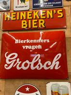Emaillebord grolsh bier.emaillereclame bord., Verzamelen, Ophalen of Verzenden, Zo goed als nieuw, Reclamebord