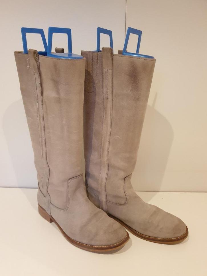 Laarzen, maat 38, Kleding | Dames, Schoenen, Zo goed als nieuw, Hoge laarzen, Grijs, Ophalen of Verzenden