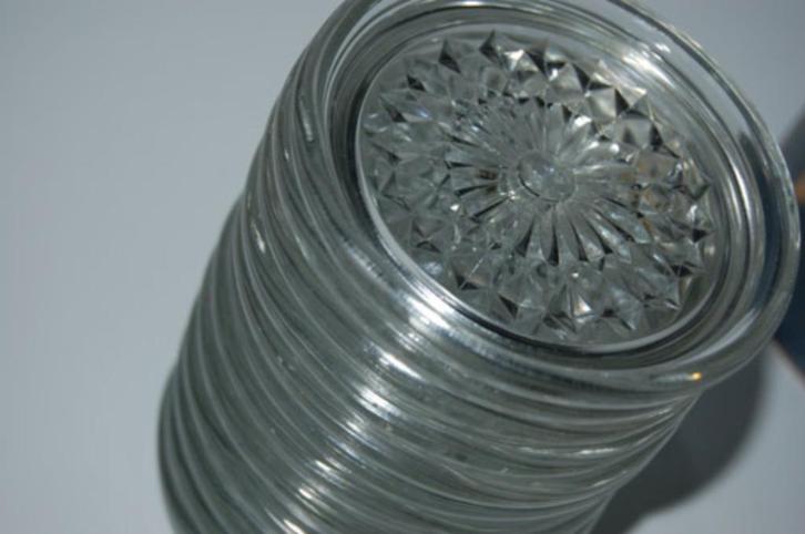 Leerdam glasfabriek:Kelke bakjes/onderzetters met stermotief, Antiek en Kunst, Antiek | Glas en Kristal, Ophalen of Verzenden