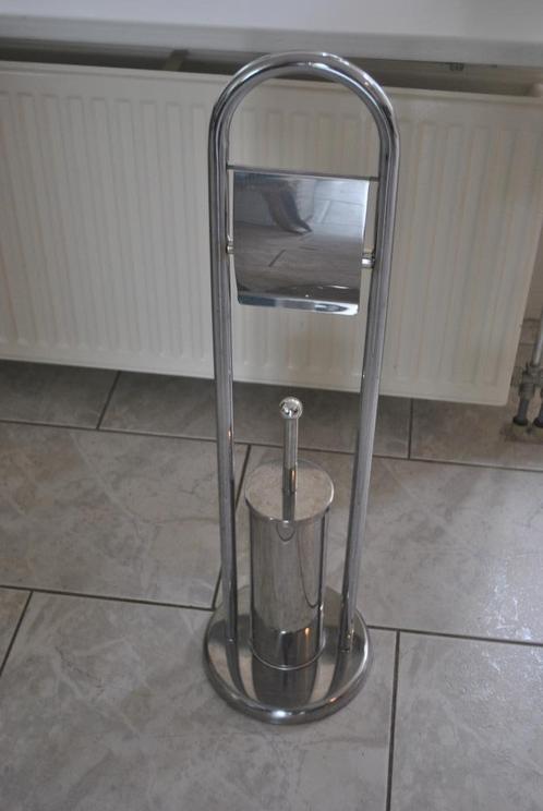 Wc rol en wc borstelhouder, chroom, Huis en Inrichting, Badkamer | Badtextiel en Accessoires, Gebruikt, Overige typen, Wit, Ophalen of Verzenden