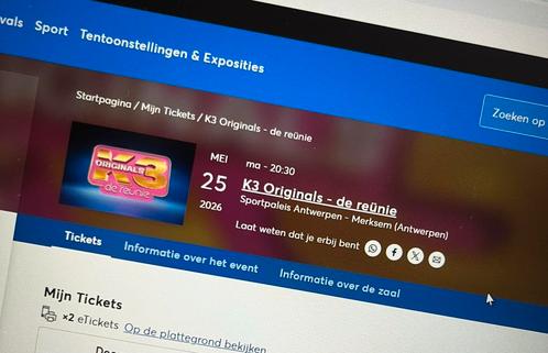 K3 Originals 2 staanplaatsen Sportpaleis 25-05-2026, Tickets en Kaartjes, Concerten | Nederlandstalig, Twee personen, Mei, Pop