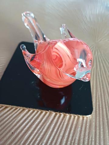 Vogel Morano Glas Oranje Decoratie beschikbaar voor biedingen