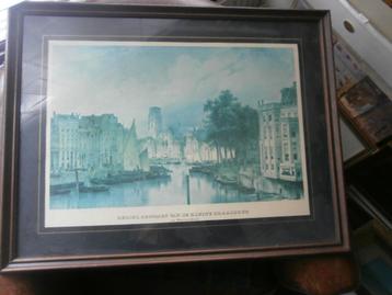 Oud Rotterd. Prent Gezicht vanaf de Draaibrug  beschikbaar voor biedingen