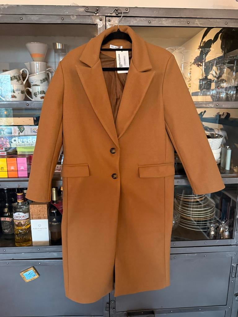 Cognac kleurige mantel - Maat 38 - Nieuw, Kleding | Dames, Jassen | Winter, Ophalen of Verzenden, Nieuw, Maat 38/40 (M), Bruin