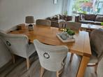 Massief eiken eettafel + 6 stoelen (Richmond), Huis en Inrichting, Tafels | Eettafels, Ophalen, Gebruikt, 50 tot 100 cm, Vijf personen of meer