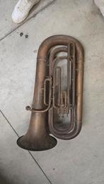 Oude Grote Tuba / bombardon - 84cm Hoog, Ophalen of Verzenden, Gebruikt, Bes-tuba