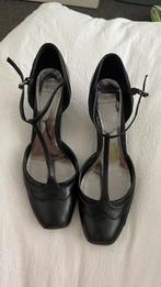 Esprit, zwart leer, t-strap pump, sleehak, maat 42, Ophalen of Verzenden, Gedragen, Zwart