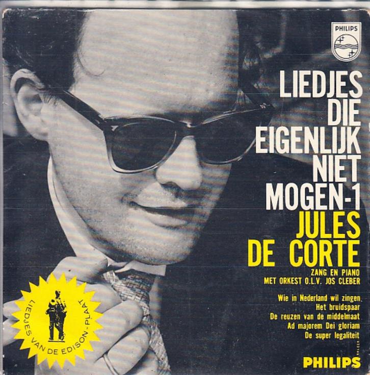 jules de corte (ep) -liedjes die eigenlijk niet mogen (1962), Cd's en Dvd's, Vinyl Singles, Gebruikt, EP, Nederlandstalig, 7 inch