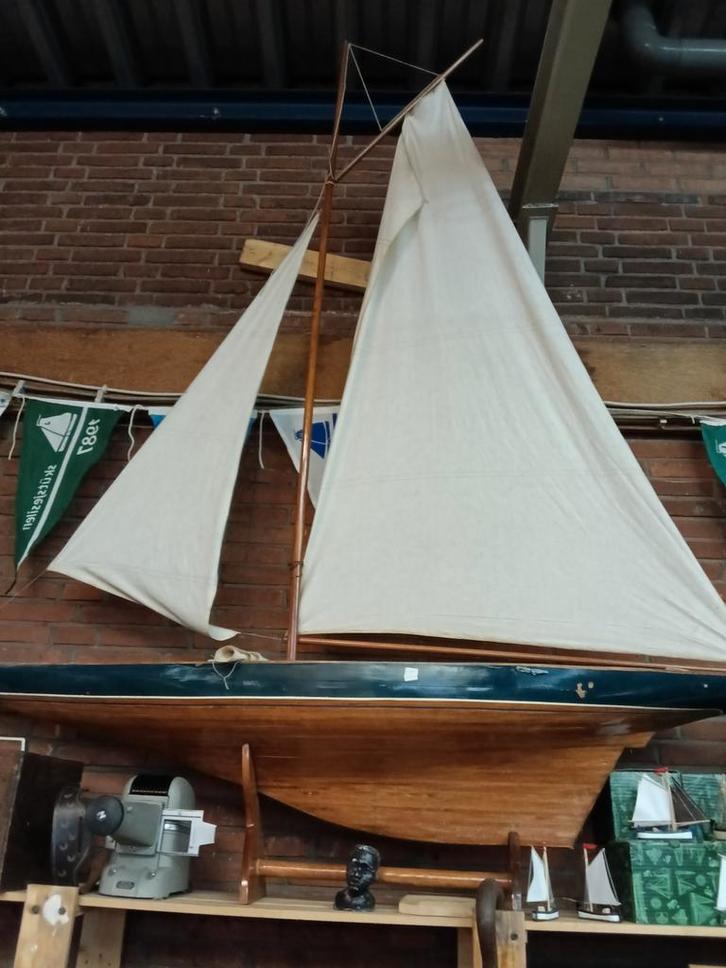 Vintage Zijlboot Model, Hobby en Vrije tijd, Modelbouw | Boten en Schepen, Gebruikt, 1:32 tot 1:50, Overige merken, Ophalen of Verzenden