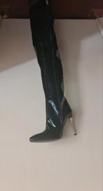 Zwarte Kinky Laarzen - 90cm, Gevoerd, Stalen Hak, Kleding | Dames, Schoenen, Hoge laarzen, Zwart, Nieuw, Ophalen of Verzenden