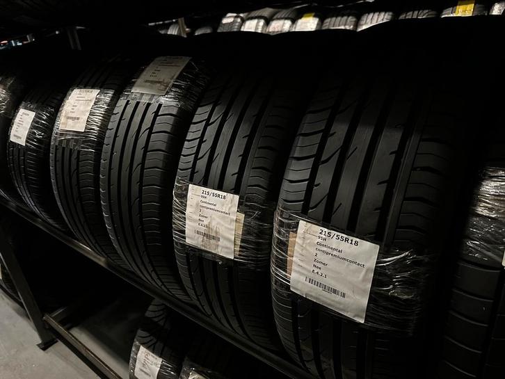 Continental 215-55-18 Zomerbanden 6mm! Top Staat! 4 stuks, Auto-onderdelen, Banden en Velgen, Band(en), Zomerbanden, 18 inch, 215 mm