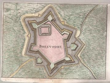 Bredevoort "Breevoort'Vestingkaart Plattegrond Gekleurd 1654 beschikbaar voor biedingen