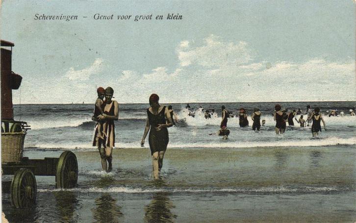 Scheveningen - Genot voor groot en klein - 1925 gelopen, Verzamelen, Ansichtkaarten | Nederland, Ongelopen, Zuid-Holland, Voor 1920