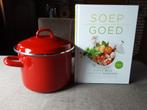 Rode Soeppan + Soep Goed Boek, Huis en Inrichting, Keuken | Potten en Pannen, Ophalen of Verzenden, Gebruikt, Overige materialen