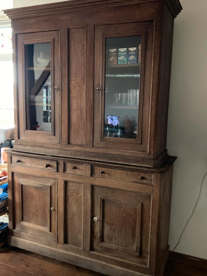 Franse Deux Corps eikenhouten kast - Begin 19e eeuw 160x220, Antiek en Kunst, Antiek | Meubels | Kasten, Ophalen