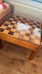 Vintage handgemaakt tafeltje schaakbord tafel, 50 tot 100 cm, Ophalen of Verzenden, Zo goed als nieuw, Minder dan 50 cm
