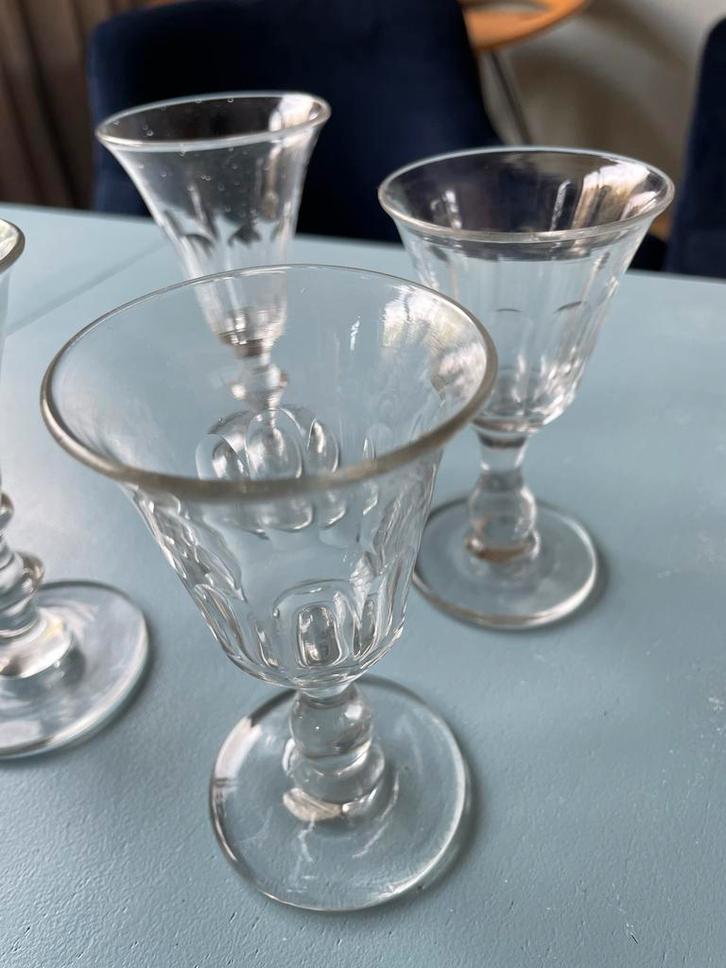 4 Vintage Wijnglaasjes -, Antiek en Kunst, Antiek | Glas en Kristal, Ophalen of Verzenden