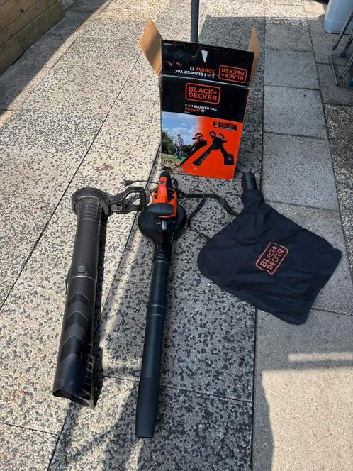 Black + Dekker 3 in 1 bladblazer, Tuin en Terras, Bladblazers, Zo goed als nieuw, Handgedragen, Elektrisch, Met opvangzak, Met versnipperfunctie