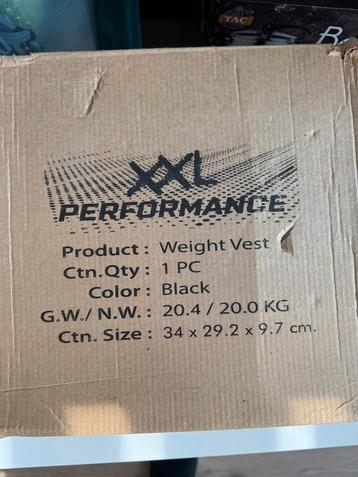 Xxl nutrition gewichtsvest- weighted Vest 20kg beschikbaar voor biedingen