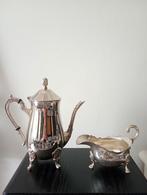 Verzilverde Theeset - Theepot & Melkkan, Ophalen of Verzenden, Zilver