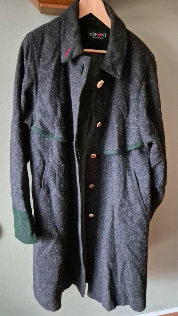 Vintage Admont alpaca wollen mantel grijs groen mt XXL, Kleding | Dames, Jassen | Winter, Zo goed als nieuw, Maat 42/44 (L), Overige kleuren
