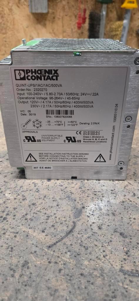 Phoenix Contact QUINT-UPS/1AC/1AC/500VA, Zakelijke goederen, Machines en Bouw | Industrie en Techniek, Ophalen of Verzenden