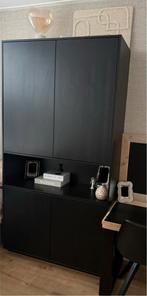 Stijlvolle Woood Finca Zwarte Kast - Heel Veel Opbergruimte!, Ophalen, 100 tot 150 cm, 200 cm of meer, Zo goed als nieuw