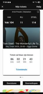 3 zitplaatsen Tom odell concert ziggodome 3 november, Tickets en Kaartjes, Drie personen of meer, November