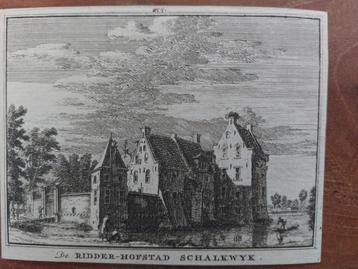 277 / Ridderhofstad Schalkwijk  Gravure 18e eeuw beschikbaar voor biedingen
