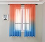 Oranje Blauwe Gordijnen / Gordijn Inbetween Vitrage, Nieuw, 200 cm of meer, Overige kleuren, Verzenden