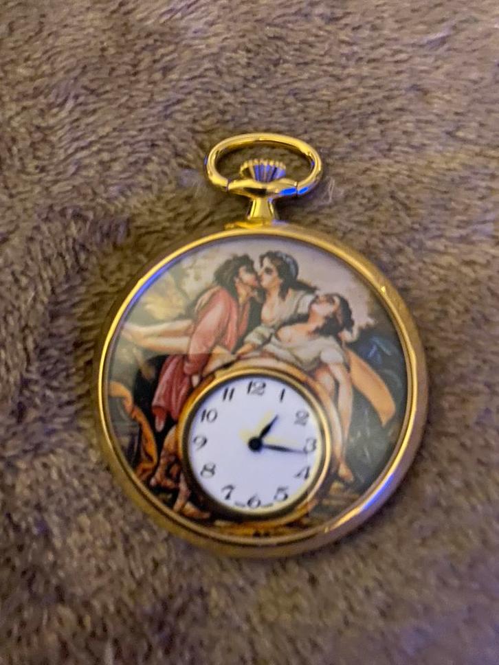 Uniek double zakhorloge Swiss Made, Sieraden, Tassen en Uiterlijk, Horloges | Antiek, Overige merken, Staal, Ophalen of Verzenden