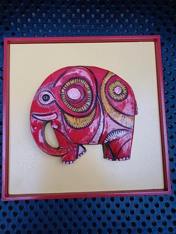 Lijst met kleurig beeld olifant, pop art stijl, rond 1970 beschikbaar voor biedingen