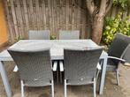 Tuintafel graniet 90 x 160, Ophalen, Gebruikt, Rechthoekig, Metaal
