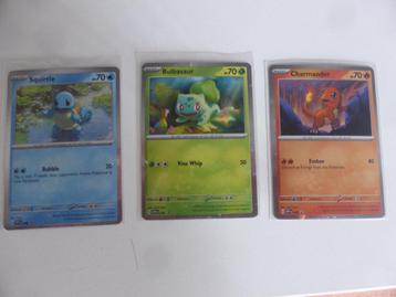 Promo kaarten Charmander, Squirtle en Bulbasaur beschikbaar voor biedingen