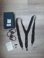 Zwarte bretels met wit stipje  met leer afgewerkt. Profuomo, Ophalen of Verzenden, Zo goed als nieuw, Zwart, 115 cm of meer
