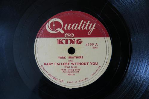 York Brothers Baby I'm Lost Without You 78 toeren jukebox, Cd's en Dvd's, Vinyl | Country en Western, Gebruikt, 10 inch, Ophalen of Verzenden