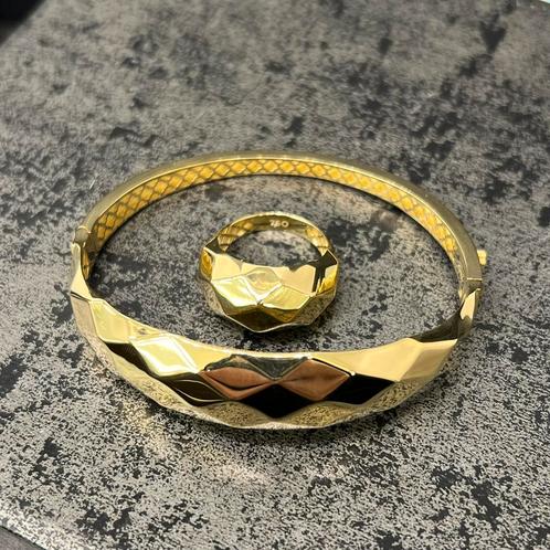 18 karaat gouden armband met ring nieuw, Sieraden, Tassen en Uiterlijk, Armbanden, Nieuw, Goud, Ophalen of Verzenden