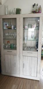 2  losse licht eiken vitrine kasten, Huis en Inrichting, Kasten | Vitrinekasten, Ophalen, Gebruikt, 25 tot 50 cm, Minder dan 100 cm