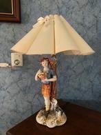 Mooie porceleine lamp met mooie kap, Ophalen, Zo goed als nieuw, Minder dan 50 cm