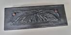 Antieke Art Deco dekseldoos met tin bekleed, motvlinder, Ophalen of Verzenden
