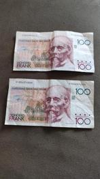 2 x 100 Belgische franc biljet, Ophalen of Verzenden, België
