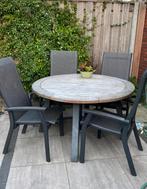 Wakefield tuintafel rond Paros eucalyptus hout ø 130 cm, Ophalen, 4 zitplaatsen, Gebruikt, Eettafel
