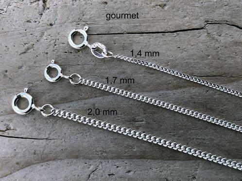 Echt Zilveren Gourmet Ketting - 40 t/m 80 cm - vanaf 17,50, Sieraden, Tassen en Uiterlijk, Kettingen, Nieuw, Zilver, Zilver, Verzenden