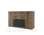 Commode Siren Eiken Grange / Antraciet, Huis en Inrichting, 150 tot 200 cm, Eikenhout, Nieuw, Ophalen of Verzenden