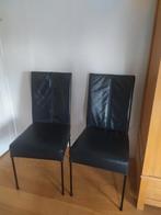 2 leren eetkamerstoelen in zeer goede staat, Ophalen, Gebruikt, Leer