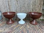 Grote Jaren 70 space age diabolo bloempotten van Elho, Kunststof, Rond, ?, Zo goed als nieuw