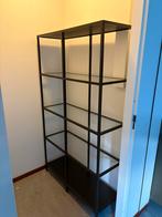 Ikea zwarte vitrinekast met glazen schappen 175,5x100x36cm, Huis en Inrichting, Kasten | Vitrinekasten, Ophalen, Met plank(en)