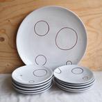 Vintage retro gebaksset gebaksborden, Ophalen of Verzenden, Zo goed als nieuw, Overige stijlen, Aardewerk