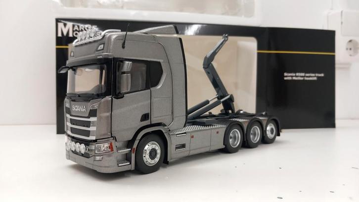Scania R500 series met Meiller haakarm MarGe Models 1.32, Hobby en Vrije tijd, Modelauto's | 1:32, Nieuw, Ophalen of Verzenden